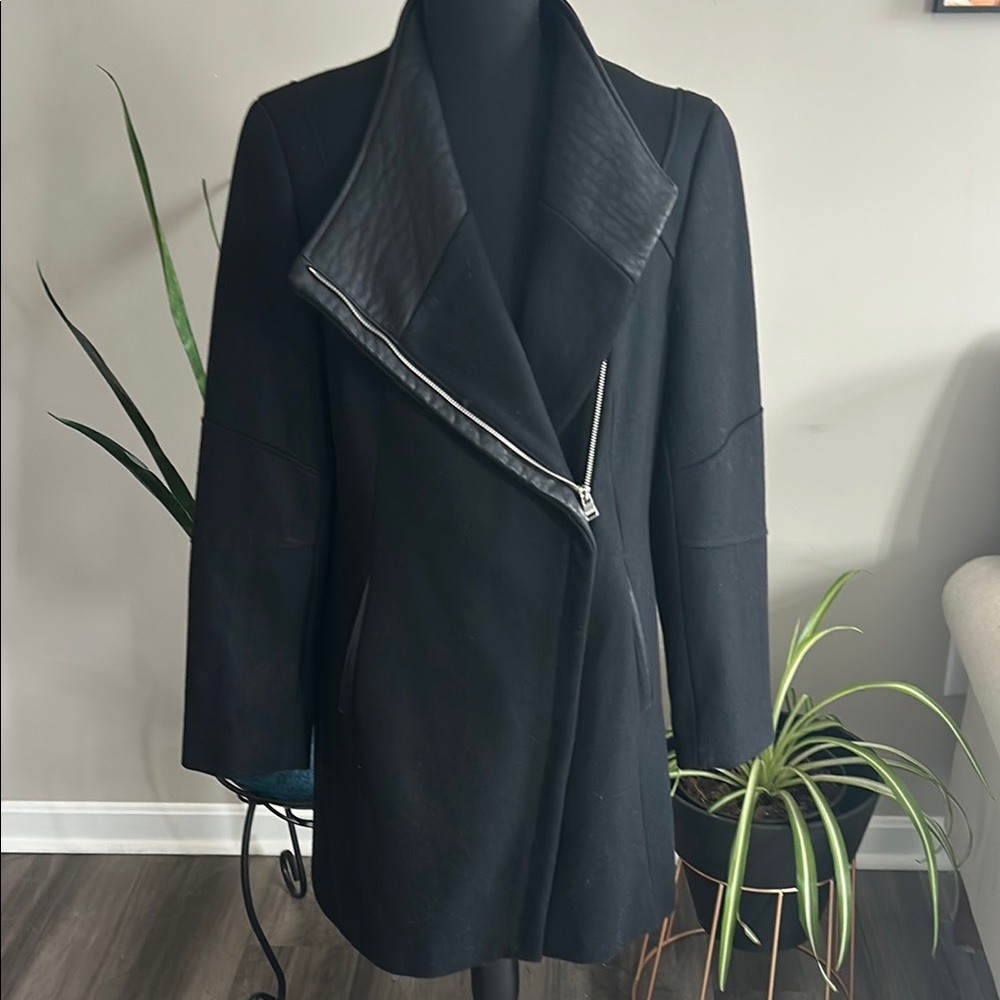CK Women's Black Asymmetrical Zip Coat